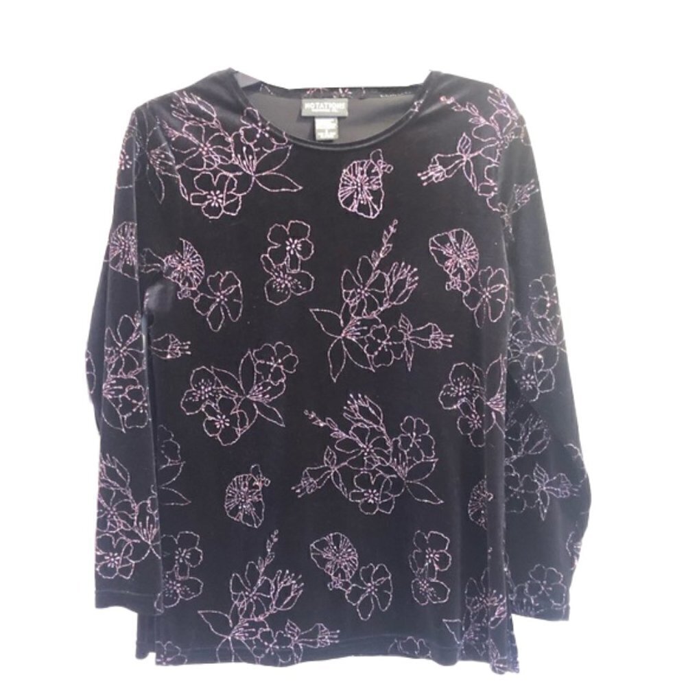 ❤️ 🆕 NOTATIONS Beautiful glittery velvet top! New!